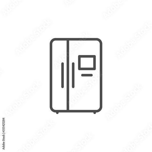 Side by side fridge line outline icon