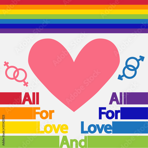 LGBT concept, motivating phrase in the colors of the rainbow. Decoding abbreviations LGBT.