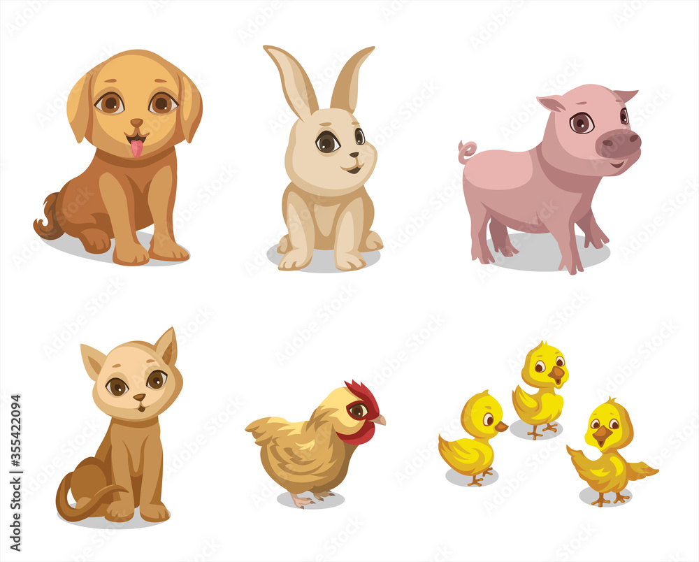 Obraz premium set of cartoon animals