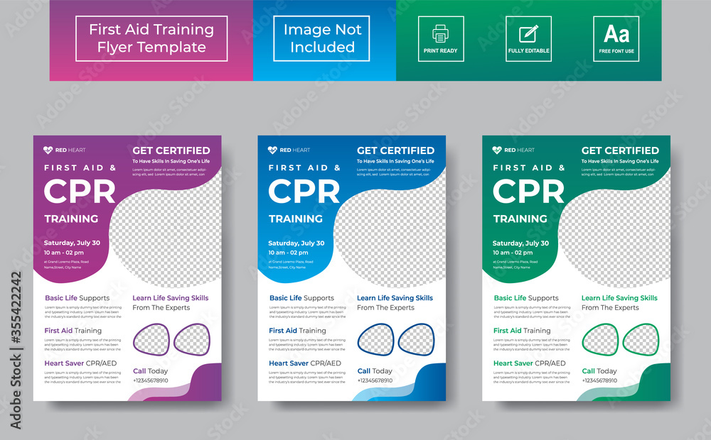 CPR Frist Aid Training Flyer Design