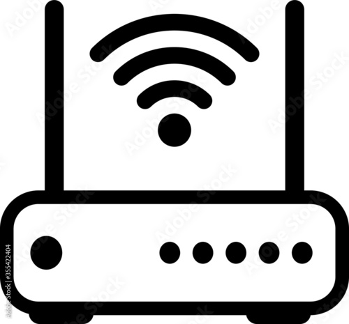 Wifi Router Icon In Trendy Design Vector Eps 10, fiber optic Internet, internet concept, speed test. Wireless and wifi icon or sign for remote internet access