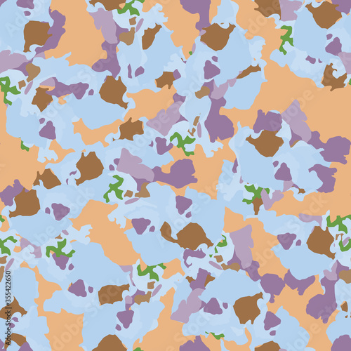 UFO camouflage of various shades of brown, green and violet colors
