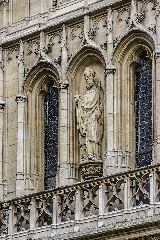 Fragments of Saint-Germain-l'Auxerrois Church situated in Paris, France. Founded in 7 century, church rebuilt many times over several centuries.