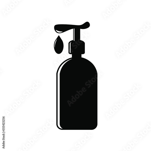 Liquid soap, lotion, cream, shampoo icon. Vector flat symbol of shower gel .