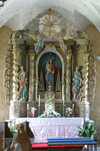 Altar of Our Lady of the Snows in the parish church of the Holy Trinity, Radoboj, Croatia photo