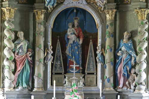 Altar of Our Lady of the Snows in the parish church of the Holy Trinity, Radoboj, Croatia