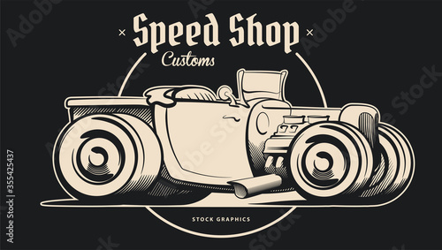 Abstract hot rod graphically, in vector.