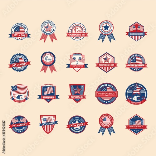 set of us independence day labels