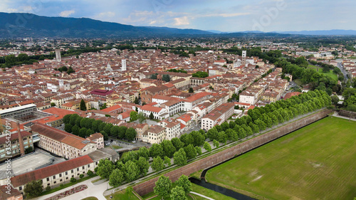 Amazing aerial view of Lucca, Tuscany