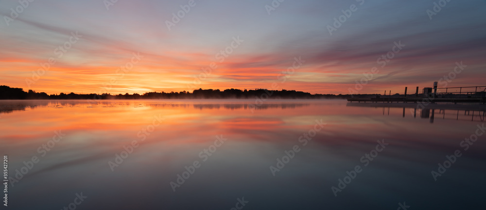 sunrise over the lake