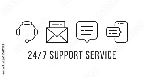round-the-clock support service linear set
