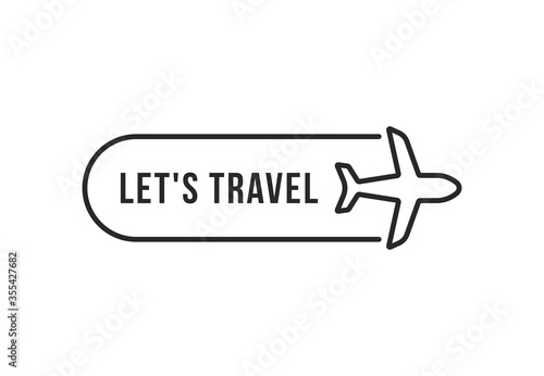 thin line plane like time to travel icon