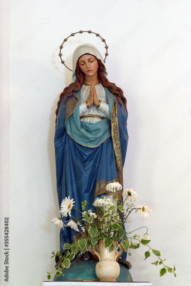 Virgin Mary, statue in the parish church of St. Michael the Archangel in Mihovljan, Croatia