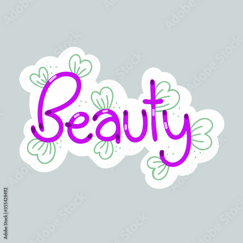 Handwritten Beauty Patch Vector Graphic Sticker Design Template