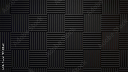 3d rendered dark acoustic panels background photo
