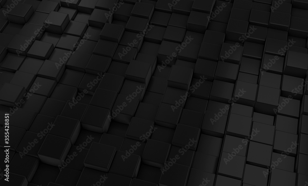 3d rendered dark abstract cubes background 
