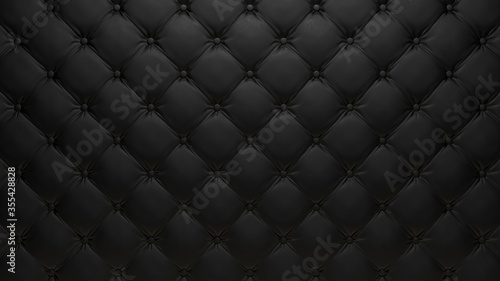 3d rendered dark tufted leather background