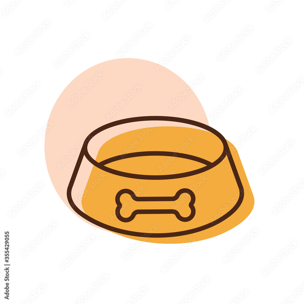 Pet dog bowl vector icon. Pet animal sign Pet dog bowl vector icon. Pet animal sign