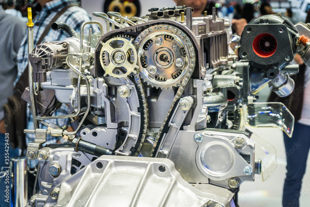 Closeup Of Modern engines show work mechanism with turbo technology in Thailand car show Closeup Of Modern engines show work mechanism with turbo technology in Thailand car show