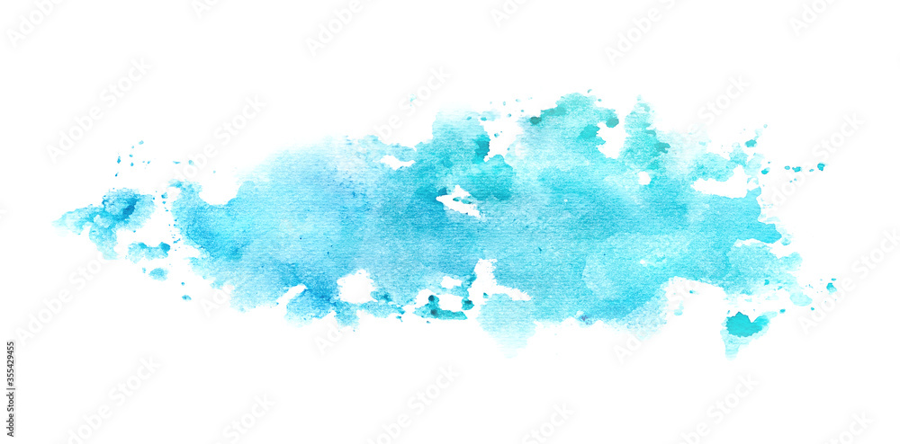 Abstract Blue and green Shades watercolor background, hand drawn painting on paper.