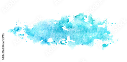 Abstract Blue and green Shades watercolor background, hand drawn painting on paper.