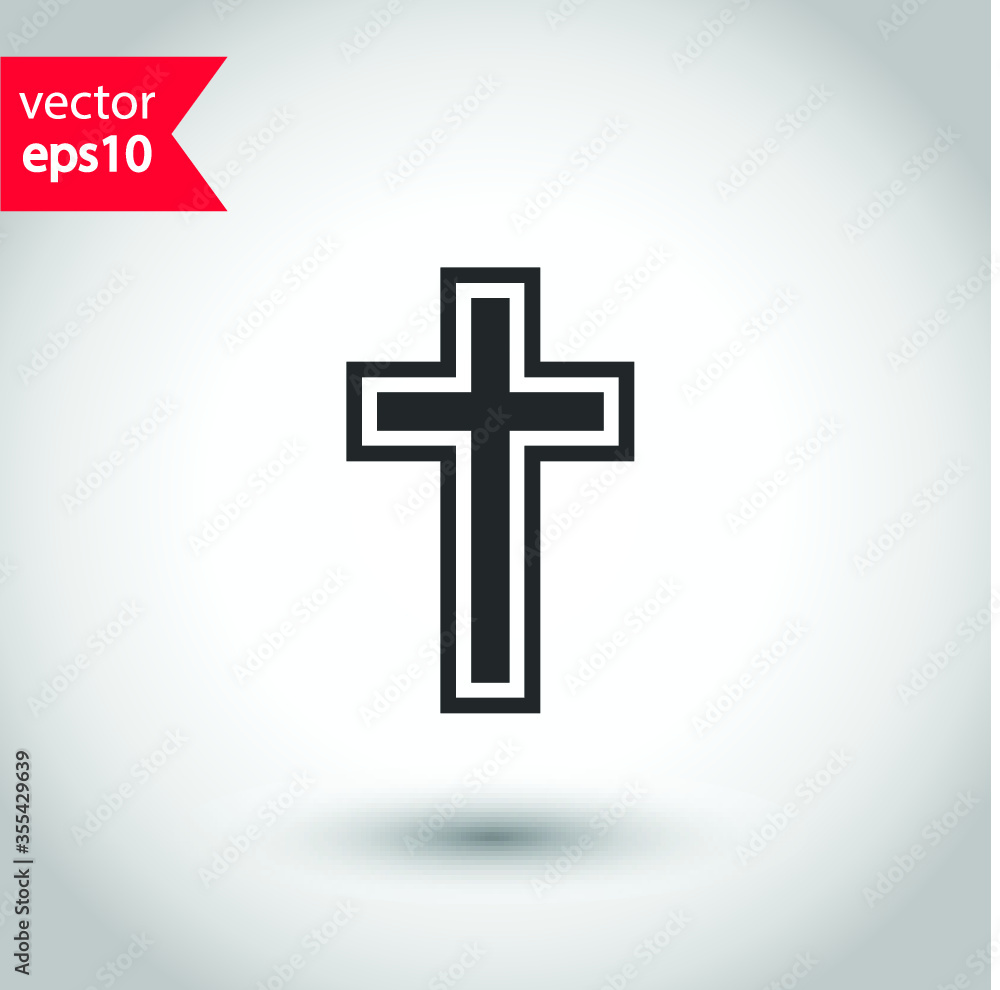 Cross icon. Christian cross. Religious cross sign. Studio background. EPS 10 vector flat sign design. Religion symbol pictogram Cross icon. Christian cross. Religious cross sign. Studio background. EPS 10 vector flat sign design. Religion symbol pictogram