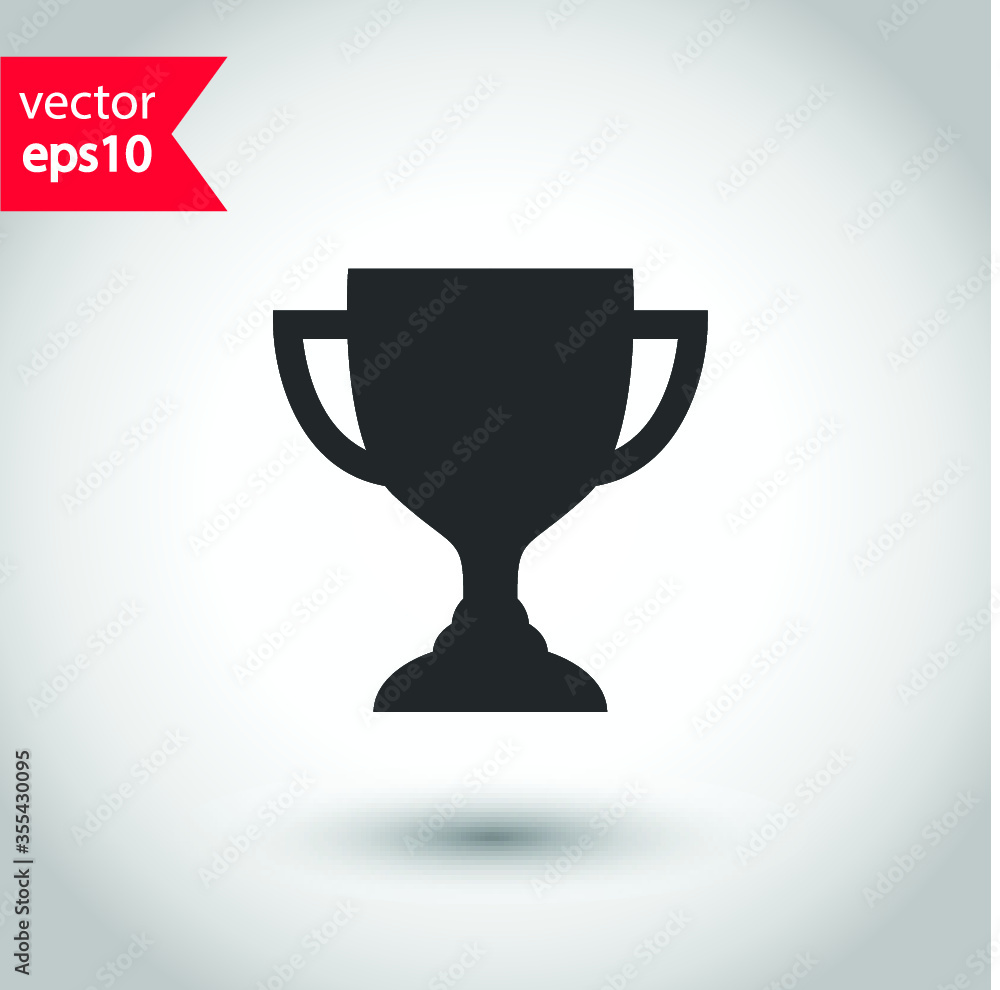 Cup vector icon. First place cup flat sign design. Reward victory cup symbol. Goblet icon. Ceremony contest cup icon. EPS 10 flat symbol pictogram. Cup vector icon. First place cup flat sign design. Reward victory cup symbol. Goblet icon. Ceremony contest cup icon. EPS 10 flat symbol pictogram.