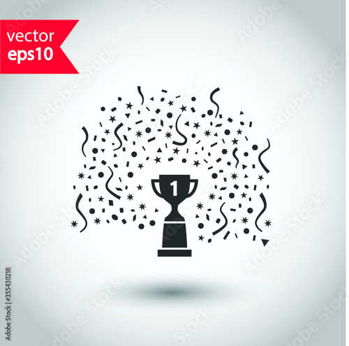 Cup vector icon. First place cup flat sign design. Reward victory cup symbol. Goblet icon. Ceremony contest cup icon. EPS 10 flat symbol pictogram.