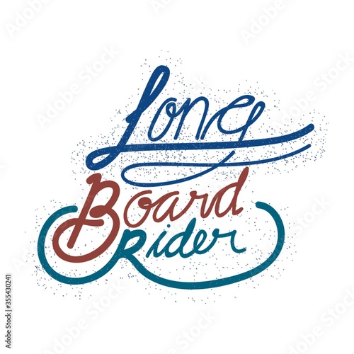longboard rider typography