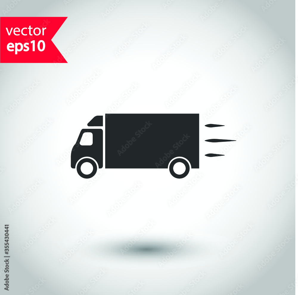 Delivery truck icon. Van flat sign design. Truck symbol pictogram. EPS 10 vector sign Delivery truck icon. Van flat sign design. Truck symbol pictogram. EPS 10 vector sign