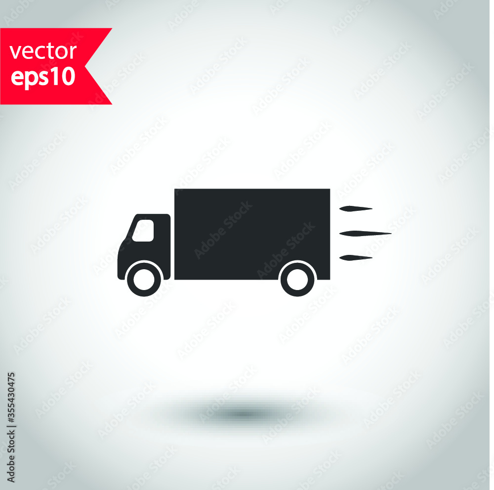 Delivery truck icon. Van flat sign design. Truck symbol pictogram. EPS 10 vector sign Delivery truck icon. Van flat sign design. Truck symbol pictogram. EPS 10 vector sign