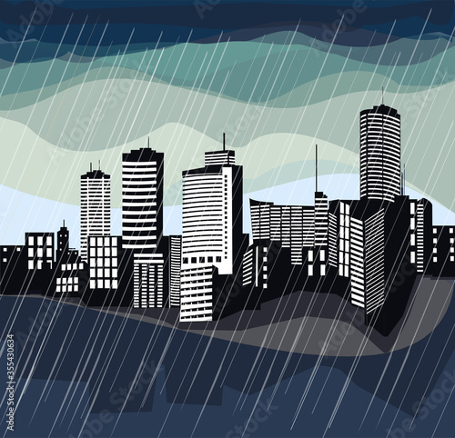City landscape. Flat Vector illustration	