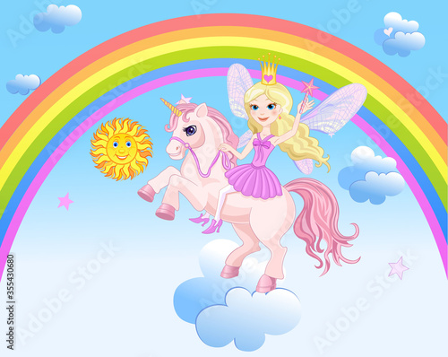 Sun Rainbow Unicorn and Fairy