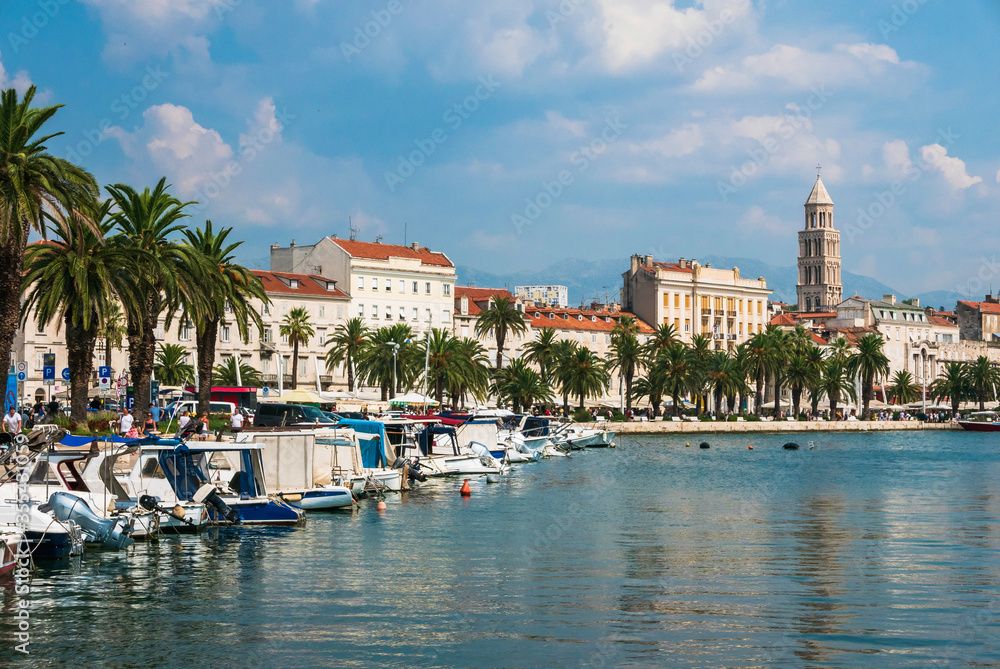 Coastline on Split in Croatia, popular holiday destination.