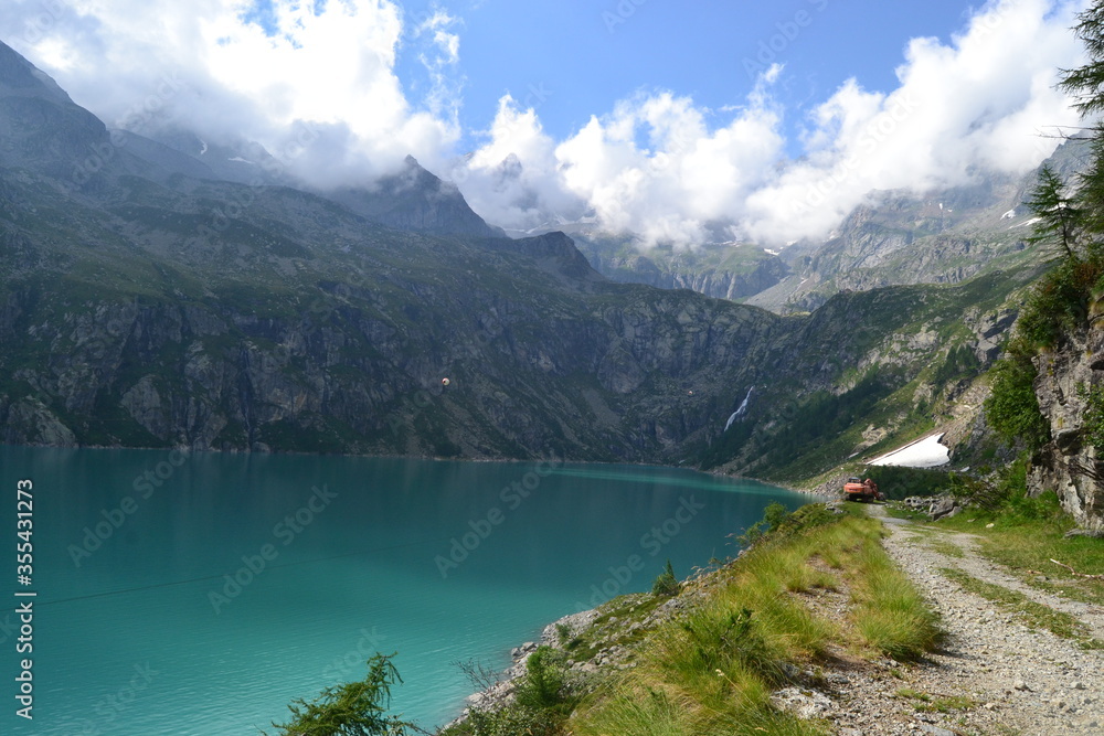 Turquoise lake at Gran Paradiso National Park Italy