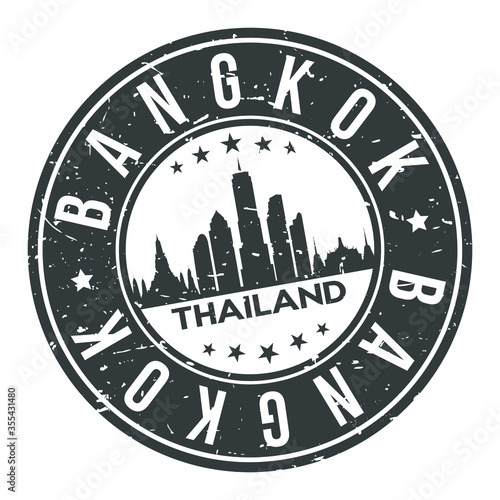 Bangkok Thailand Asia Stamp Logo Icon Symbol Design Skyline City