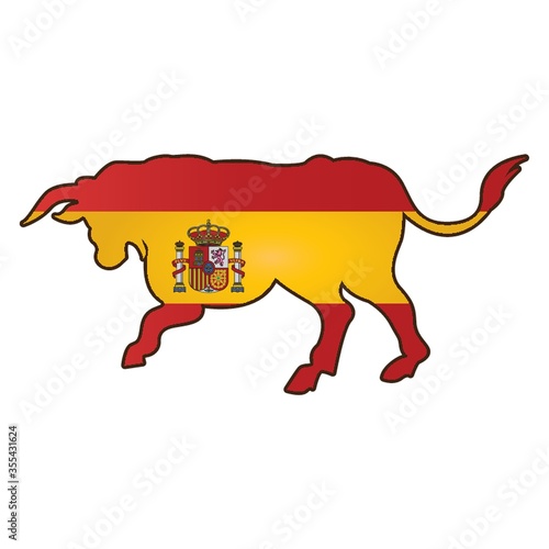 bull with spain flag