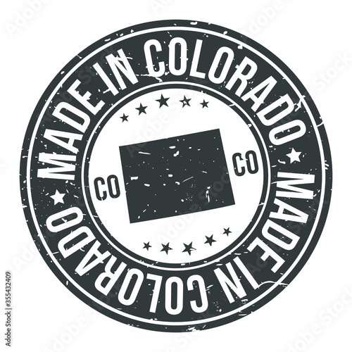 Colorado State USA Quality Original Stamp Design Vector Art Tourism Souvenir Round