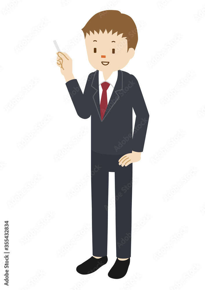 Illustration of a cram school teacher(male) teaching Illustration of a cram school teacher(male) teaching