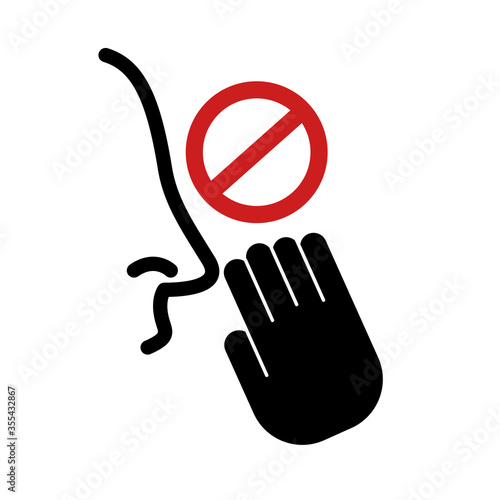 dont touch nose with flu silhouette style icon