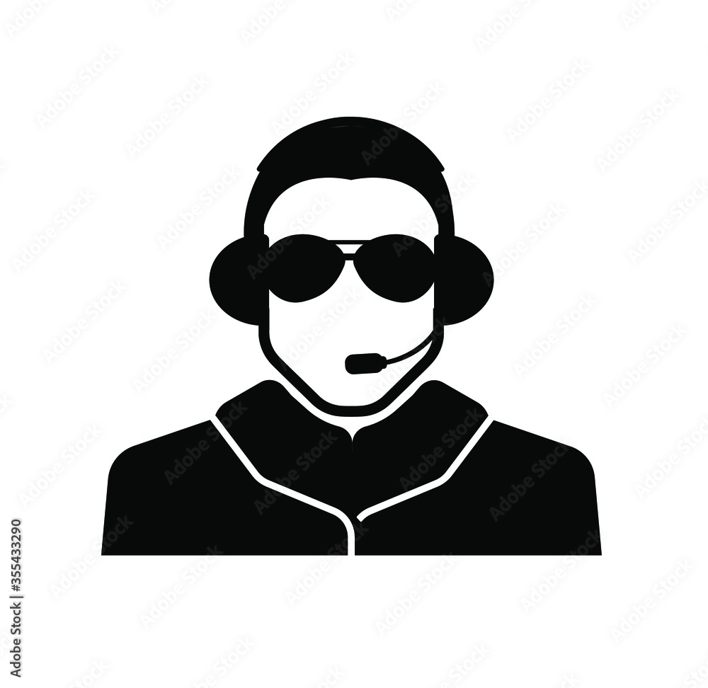 pilot icon on white background pilot icon on white background