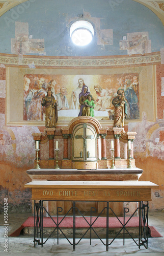 The main altar in the chapel of Saint Anne in Desinic, Croatia