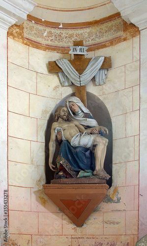 Our Lady of Sorrows, a statue in the chapel of Saint Anne in Desinic, Croatia photo