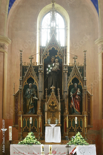 Main altar in the parish church of Saint Anthony of Padua in Bukevje  Croatia