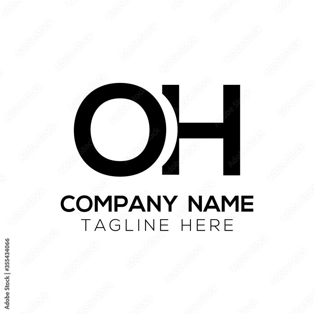 Initial Simple Letter OH Logo Design Vector Template. Abstract Minimal OH Letter Logo Design Initial Simple Letter OH Logo Design Vector Template. Abstract Minimal OH Letter Logo Design