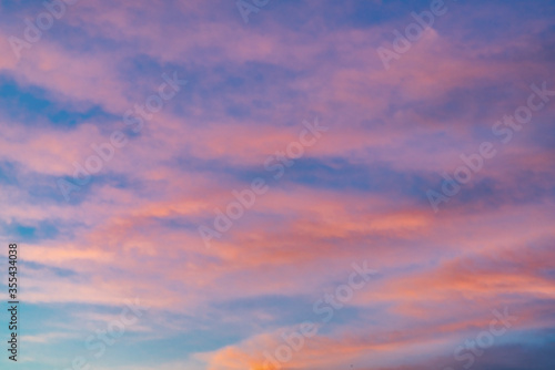 Colorful sky after sunset. Natural sky background.
