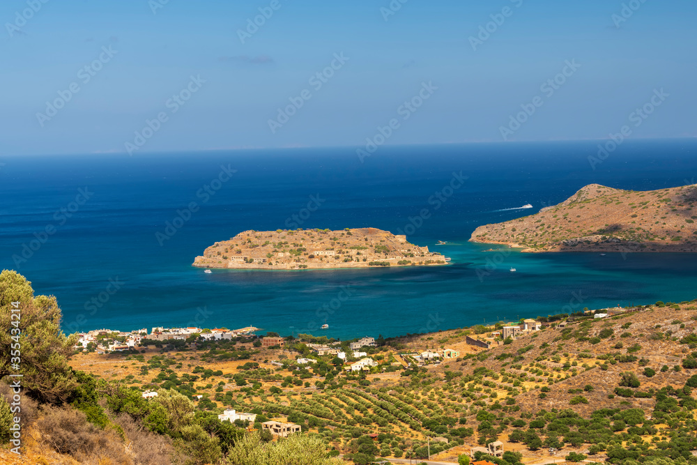 Aerial view of Spinalonga Island, Crete, Greece