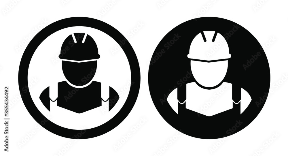 worker icon on white background worker icon on white background