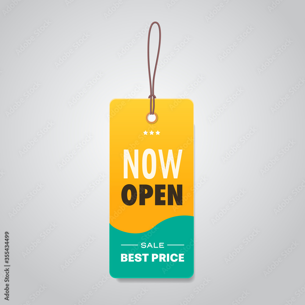 big opening sale best price tag we are open again after coronavirus quarantine over advertising campaign concept poster label flyer vector illustration