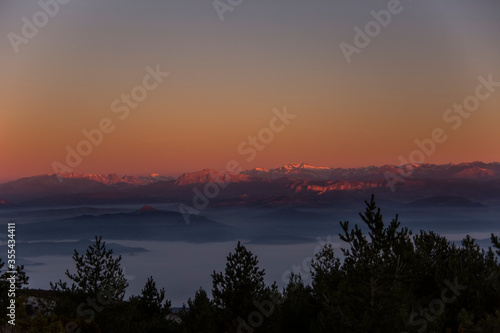 Sunrise in Serra Del Montsec  Lleida  Spain